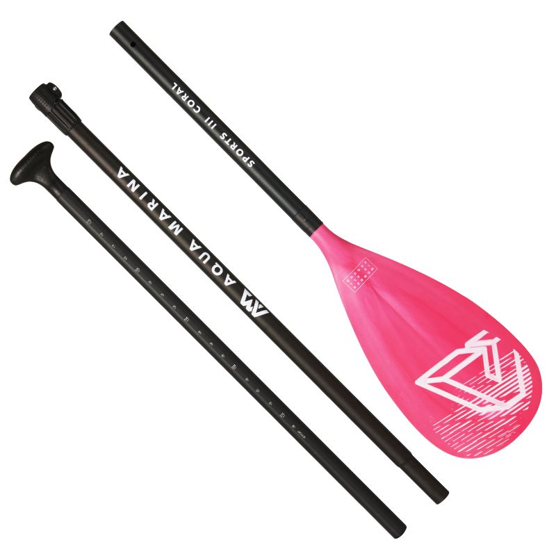 Three parts of Aqua Marina Sports III SUP Coral 2022 Paddle