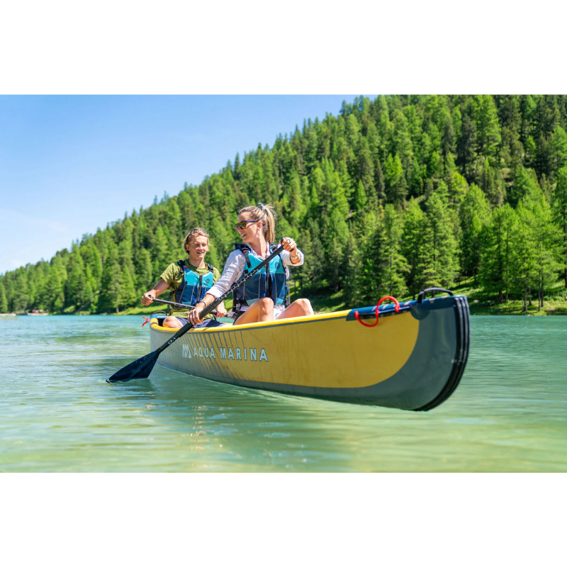 2 people on Aqua Marina - Tomahawk AIR-C High-Pressure Speed Canoe