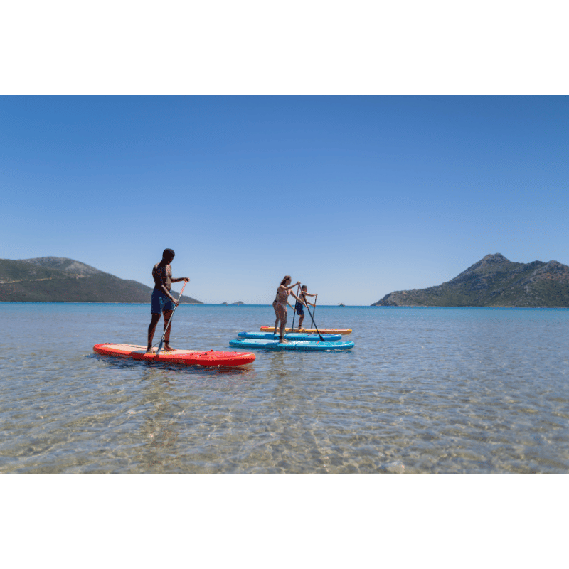 4 People riding Aqua Marina All-Around iSUPs