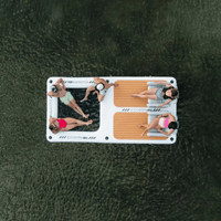 Thumbnail for 5 People relaxing on a POP AquaDock 14' × 7' Inflatable Floating Dock Platform