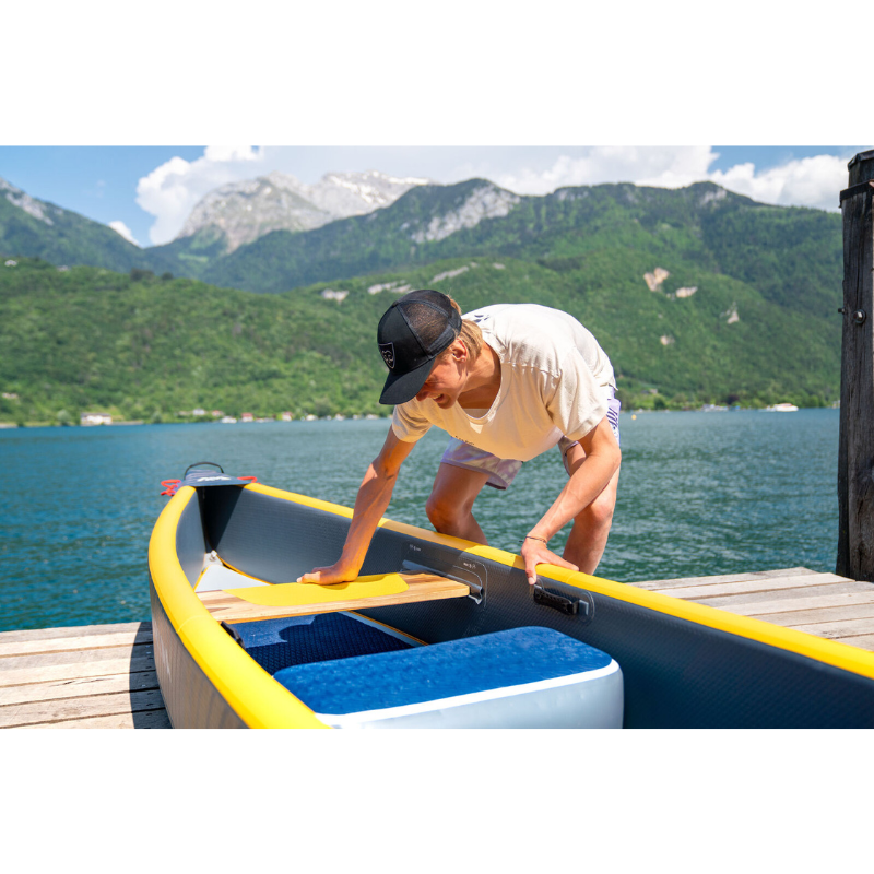 A man with Aqua Marina - Tomahawk AIR-C High-Pressure Speed Canoe