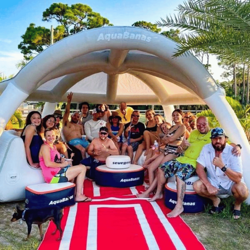 AquaBanas Picnic Bana Inflatable Water Tent Lifestyle Photo