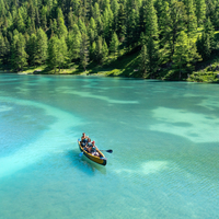 Thumbnail for Aqua Marina - Tomahawk AIR-C High-Pressure Speed Canoe for 3 Person aerial shot