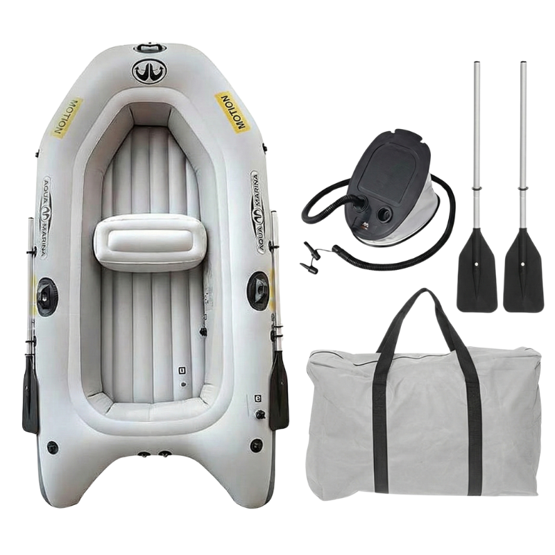 Aqua Marina 8’6" x 4’1″ Motion Inflatable Speed Boat Yacht for Fishing & Sports, all accessories