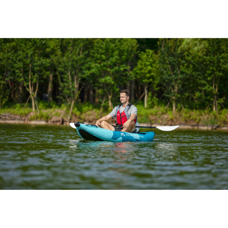 A solo rider on a BETTA-312 Recreational Inflatable Kayak