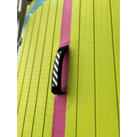 Thumbnail for Closeup of the grab handle of POP Yacht Hopper 11' Inflatable Touring Paddle Board SUP – Turq/Neon/Pink