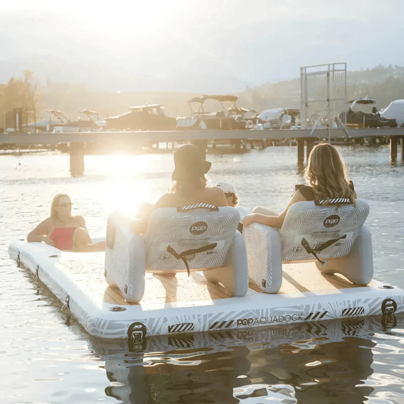 POP AquaDock 14' × 7' Inflatable Floating Dock Platform Lifestyle Image
