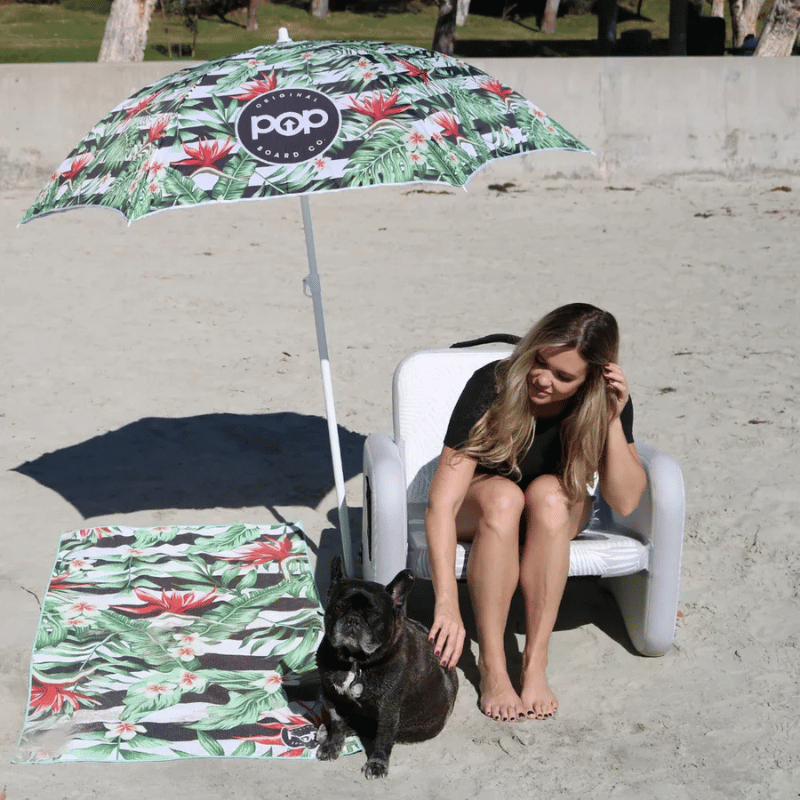 Lifestyle view of POP POPUP Inflatable Lounge Chairs Set – Grey/White | Drop-Stitch Boat & Lake Seating