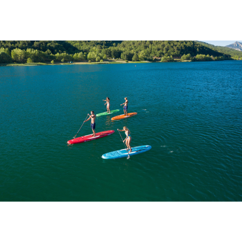 Overhead shot of a group of people on Aqua Marina 10'4" Vapor 2021 Inflatable Paddle Board SUPs