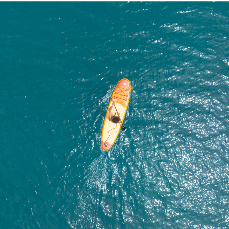 Overhead view of Aqua Marina Fusion 10'10" all-around inflatable paddleboard