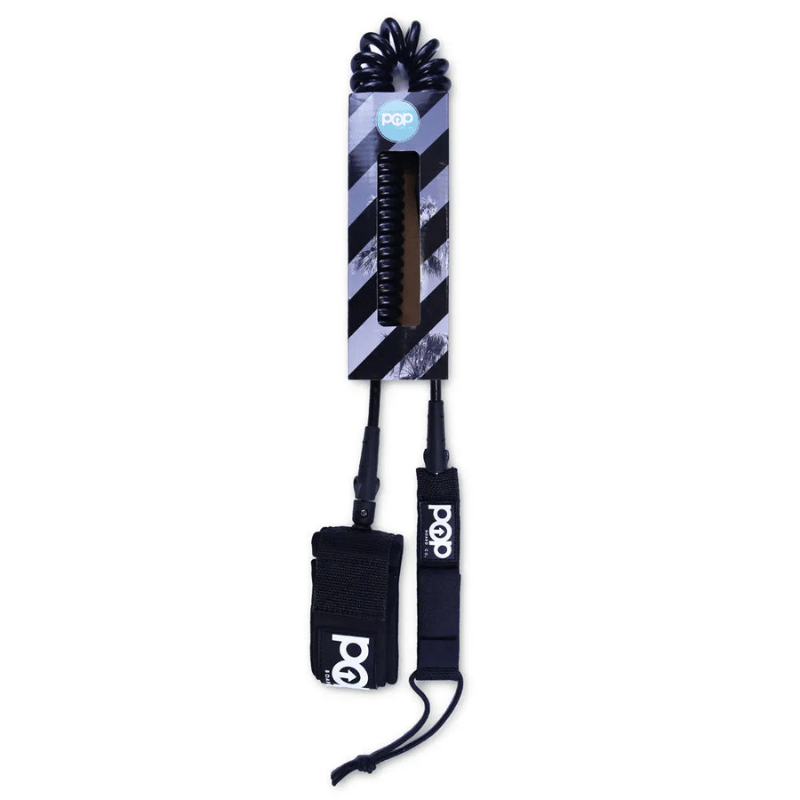 POP 10ft Coiled SUP Leash with Bungee Stretch