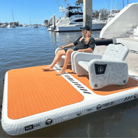 Thumbnail for POP POPUP Inflatable Lounge Chairs Set – Grey/White | Drop-Stitch Boat Seat