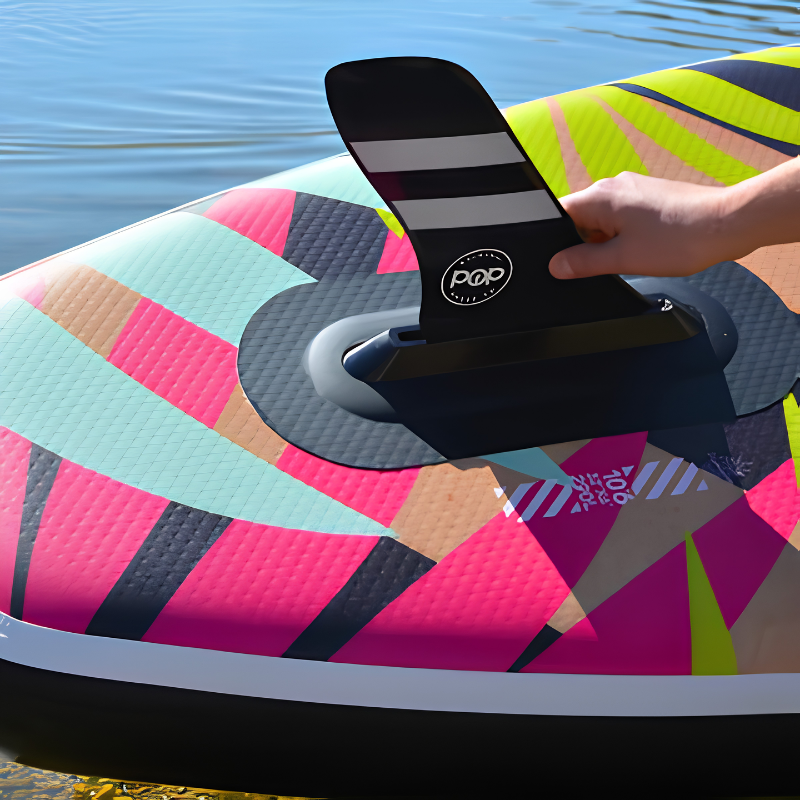 POP Royal Hawaiian Palm 10'6" Inflatable Paddle Board — Neon Fin
