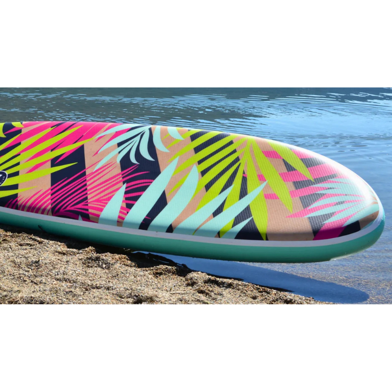 POP Royal Hawaiian Palm 10'6" Inflatable Paddle Board — Neon Lifestyle Photo