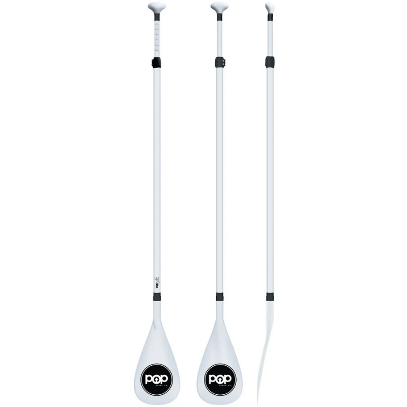 POP Trooper 2-Piece Adjustable Fiberglass SUP Paddle - White