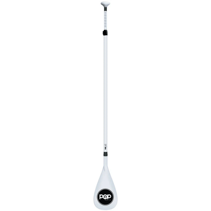 Side View of POP Trooper 2-Piece Adjustable Fiberglass SUP Paddle - White