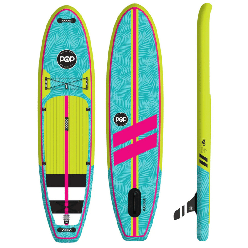 POP Yacht Hopper 11' Inflatable Touring Paddle Board SUP – Turq/Neon/Pink