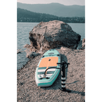 Thumbnail for POP Yacht Hopper 11' Inflatable Touring Paddle Board SUP with Cooler Mount – Mint/Teak/Blue with Dual-action Pump
