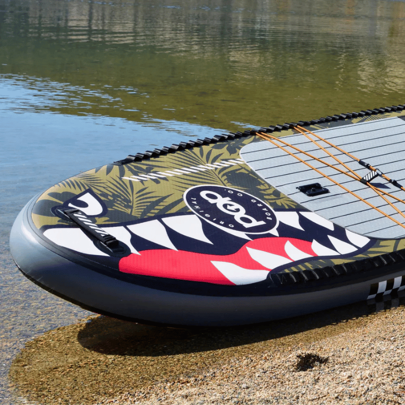 POP El Capitan Bomber 11'6" Inflatable SUP – Yellow/Grey Lifestyle Photo