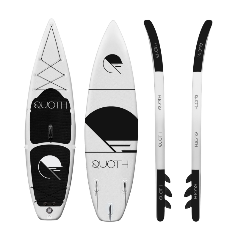 Quoth 11' White Byrne 2026 Inflatable Paddle Board SUP Kit