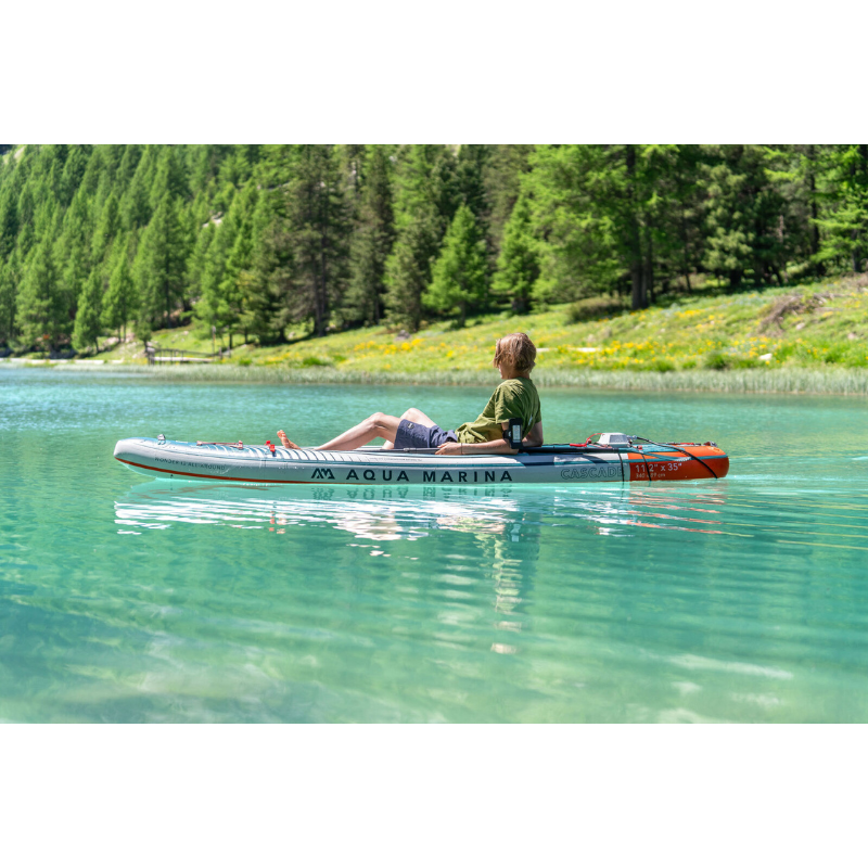 Relaxing on a Aqua Marina CASCADE 11'2" All-Around iSUP-Kayak