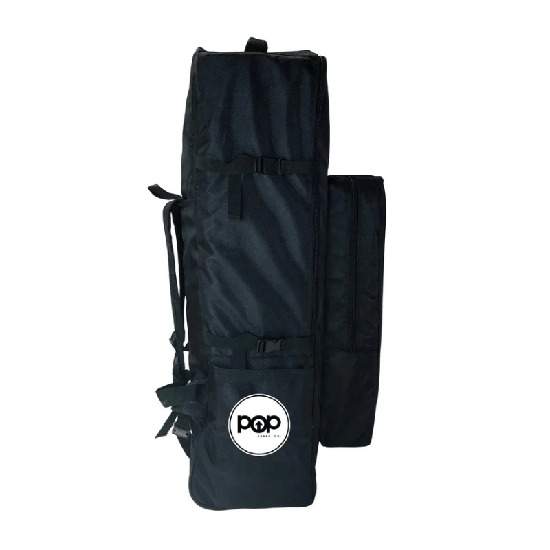 Side view of POP iSUP Backpack with Wheels | Rolling Paddle Board Travel Bag