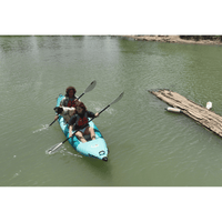 Thumbnail for Two people riding the Aqua Marina 13'6″ BETTA-412 Recreational Inflatable Kayak (2026) with a Dog