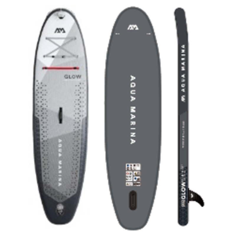 Aqua Marina GLOW 10'4" All-Around Inflatable Stand Up Paddle Board (iSup) with Ambient Light System - SUP Paddle