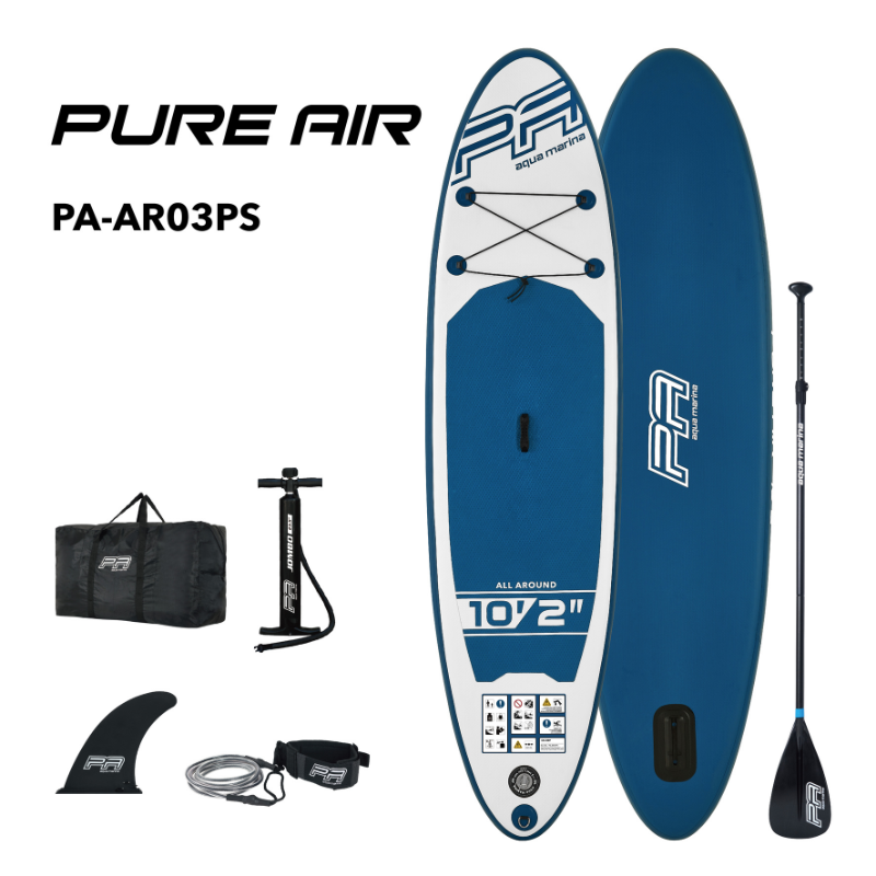 Aqua Marina 10’2” Pure Air Inflatable Paddle Board All-Around SUP package