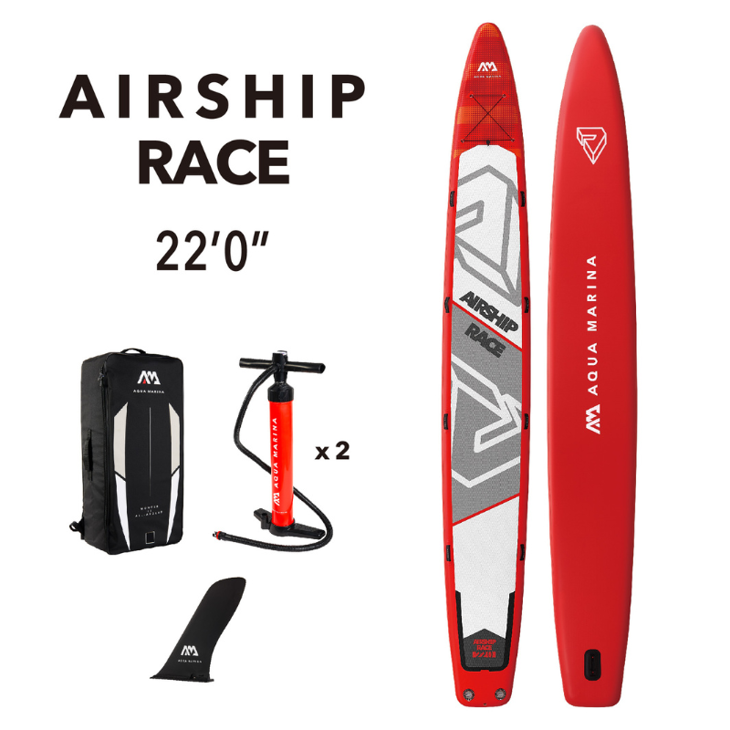 Aqua Marina 22‘0″ AIRSHIP 2020 Race Team Inflatable Paddle Board SUP package