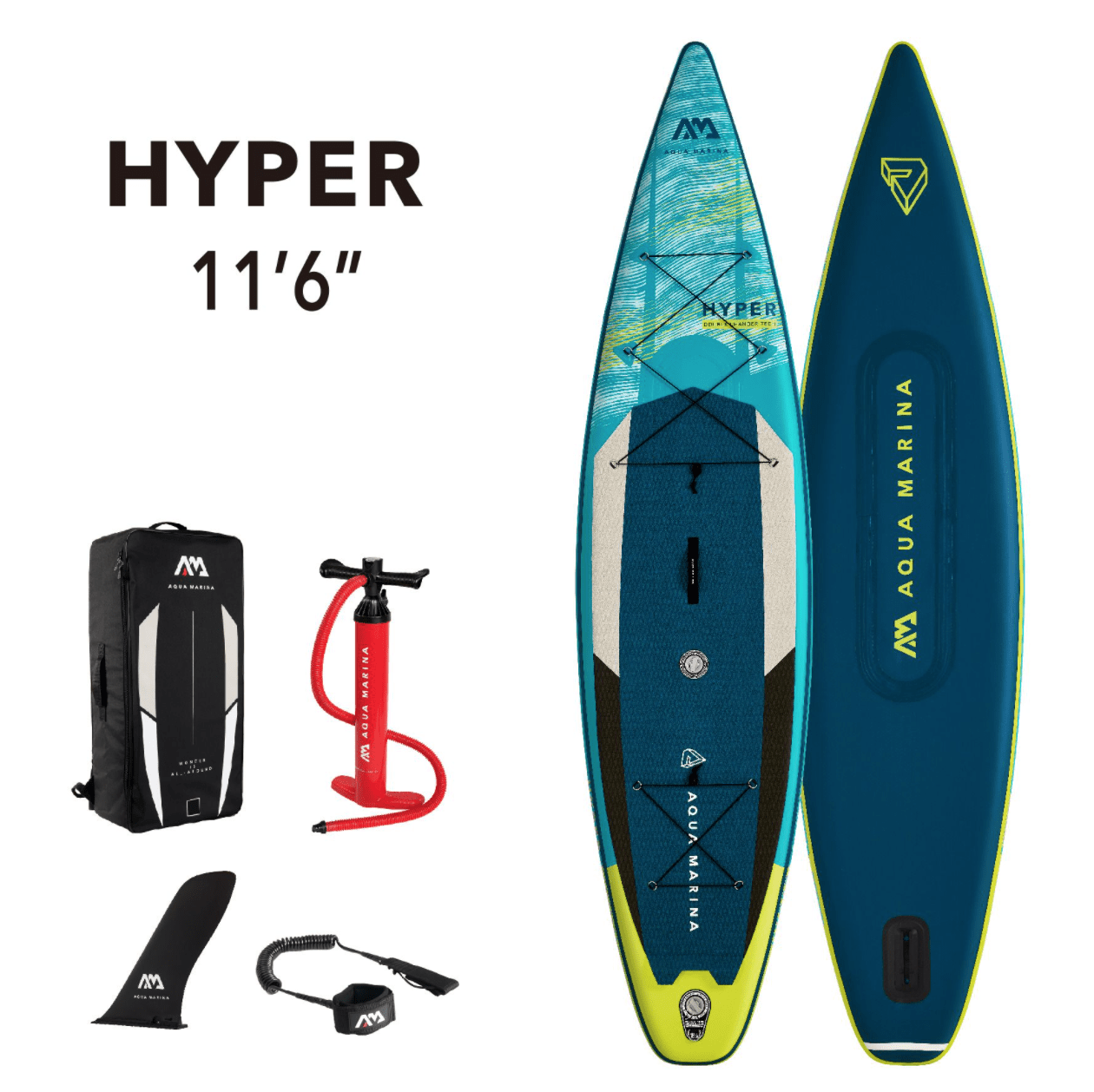 Aqua Marina 11'6"/12'6" Hyper 2021 Touring Inflatable Paddle Board SUP - Good Wave Canada