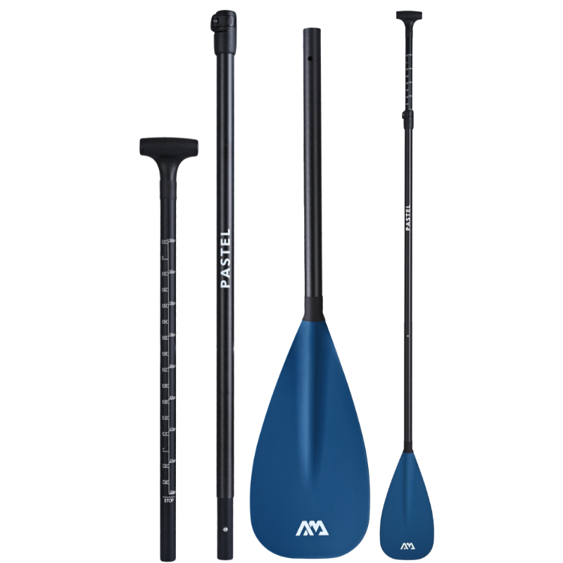 Aqua Marina PASTEL 2023 Adjustable Hybrid Fiberglass/Carbon SUP Paddle Navy all parts back