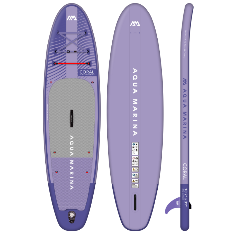 Aqua Marina 10’2” Coral 2023 Inflatable Paddle Board All-Around Advanced SUP Night Fade front back side