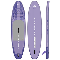 Thumbnail for Aqua Marina 10’2” Coral 2023 Inflatable Paddle Board All-Around Advanced SUP Night Fade front back side