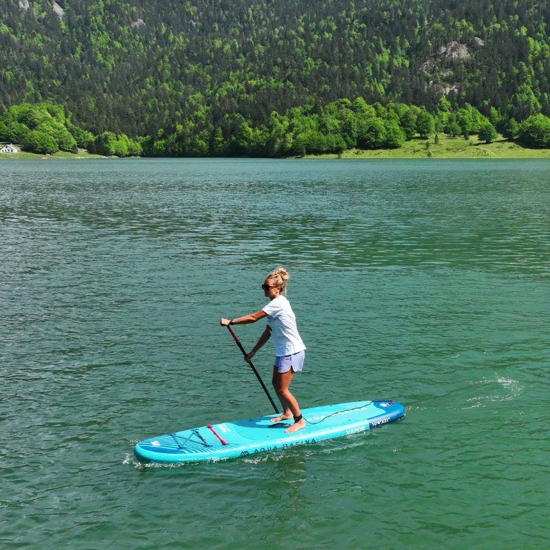 Aqua Marina 10’4” Vapor 2023 Inflatable Paddle Board SUP in the lake