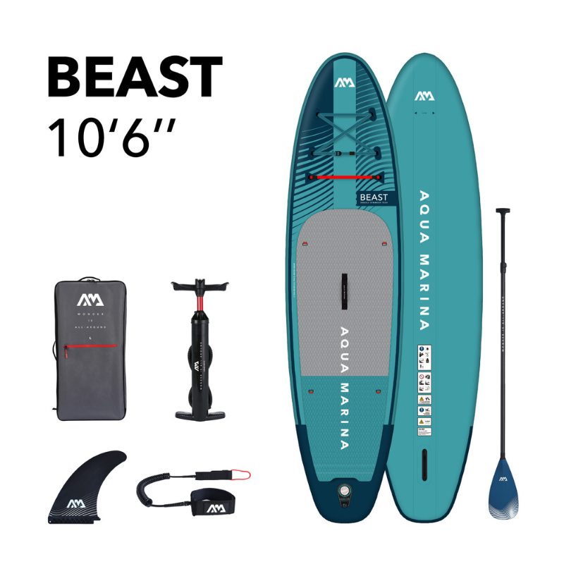 Aqua Marina 10’6” Beast 2023 Inflatable Paddle Board All-Around Advanced SUP package