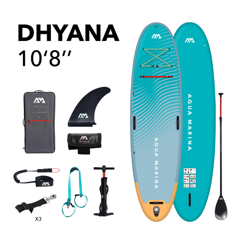 Aqua Marina 10’8” Dhyana 2023 Fitness Inflatable Paddle Board SUP package