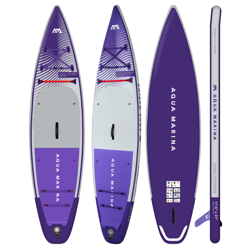 Aqua Marina 11’6” Coral 2023 Touring Inflatable Paddle Board SUP Night Fade front back side