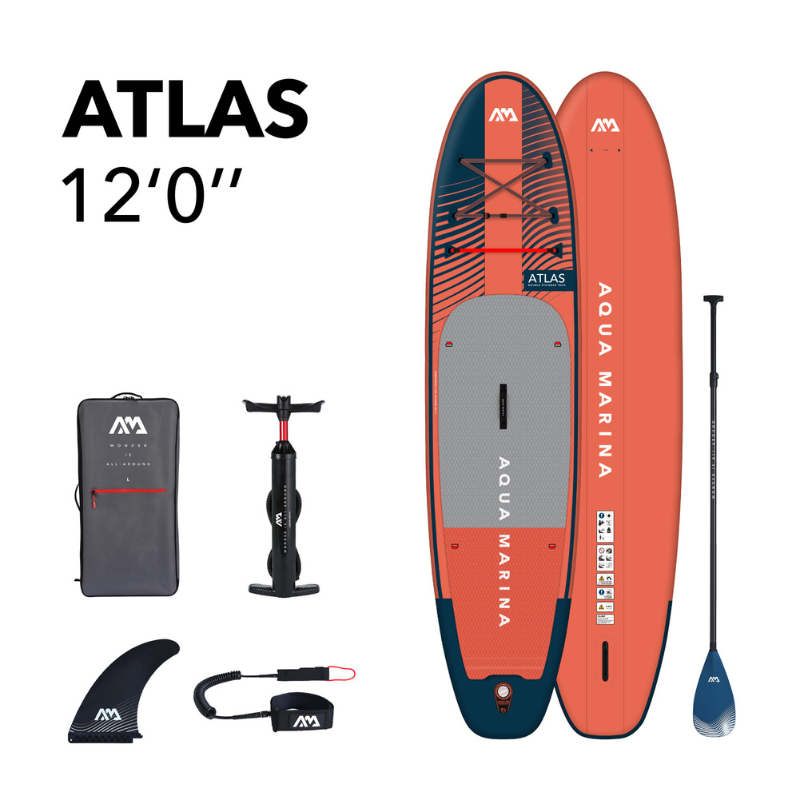 Aqua Marina 12’0” Atlas 2023 Inflatable Paddle Board All-Around Advanced SUP package