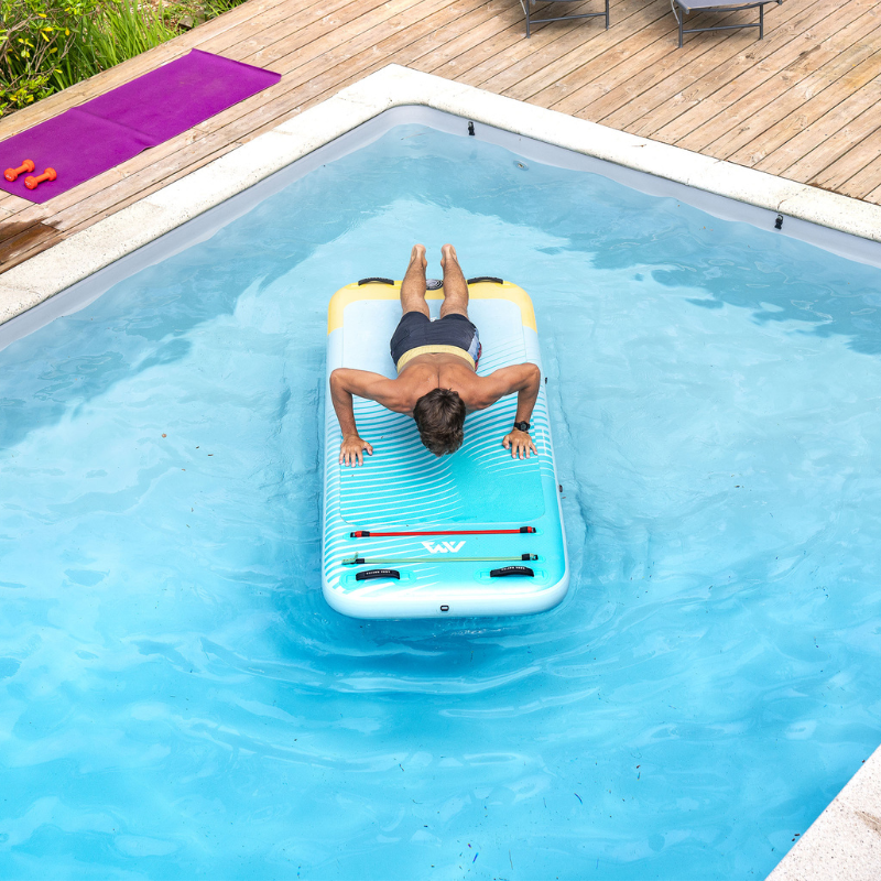 Aqua Marina 8’2” Peace 2023 Fitness Inflatable Floating Yoga Mat in pool