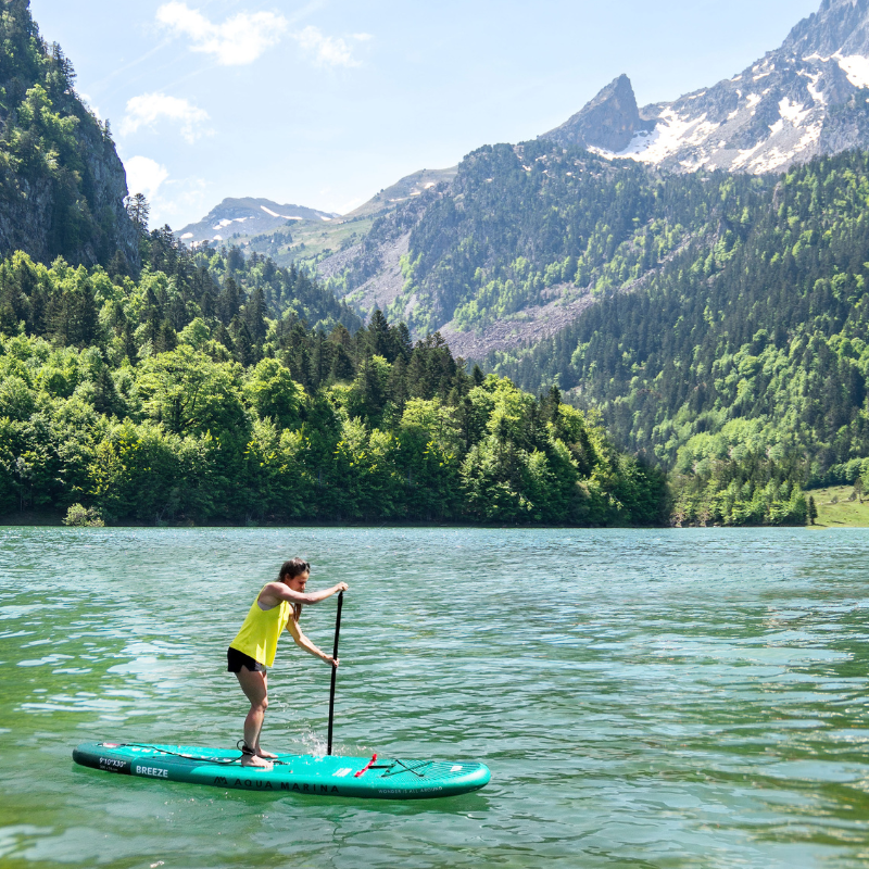 Aqua Marina 9’10” Breeze 2023 Inflatable Paddle Board All-Around SUP on the lake