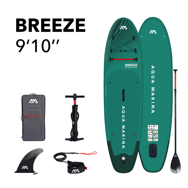 Aqua Marina 9’10” Breeze 2023 Inflatable Paddle Board All-Around SUP package