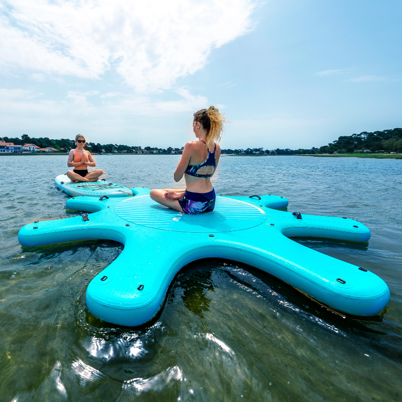 Aqua Marina 9'6" Yoga Dock 2023 Fitness Inflatable SUP when used
