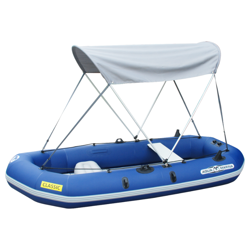 Aqua Marina Classic Advanced Fishing & Sport Boat - Electric Motor Mount canopy attached