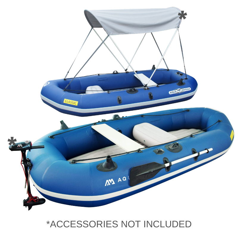 Aqua Marina Classic Advanced Fishing & Sport Boat - Electric Motor Mount with accessories
