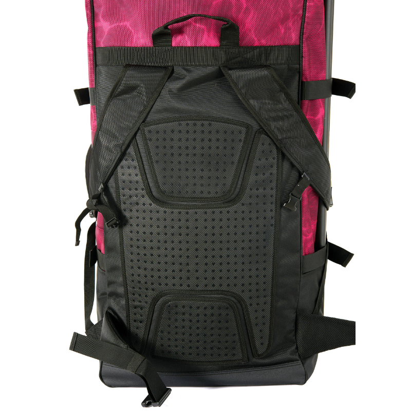 Aqua Marina 90L Premium Luggage Bag with Rolling Wheel Raspberry padded back