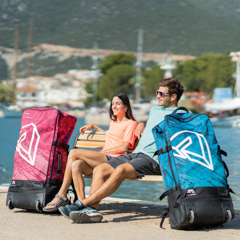 Aqua Marina 90L Premium Luggage Bag with Rolling Wheel Blueberry color
