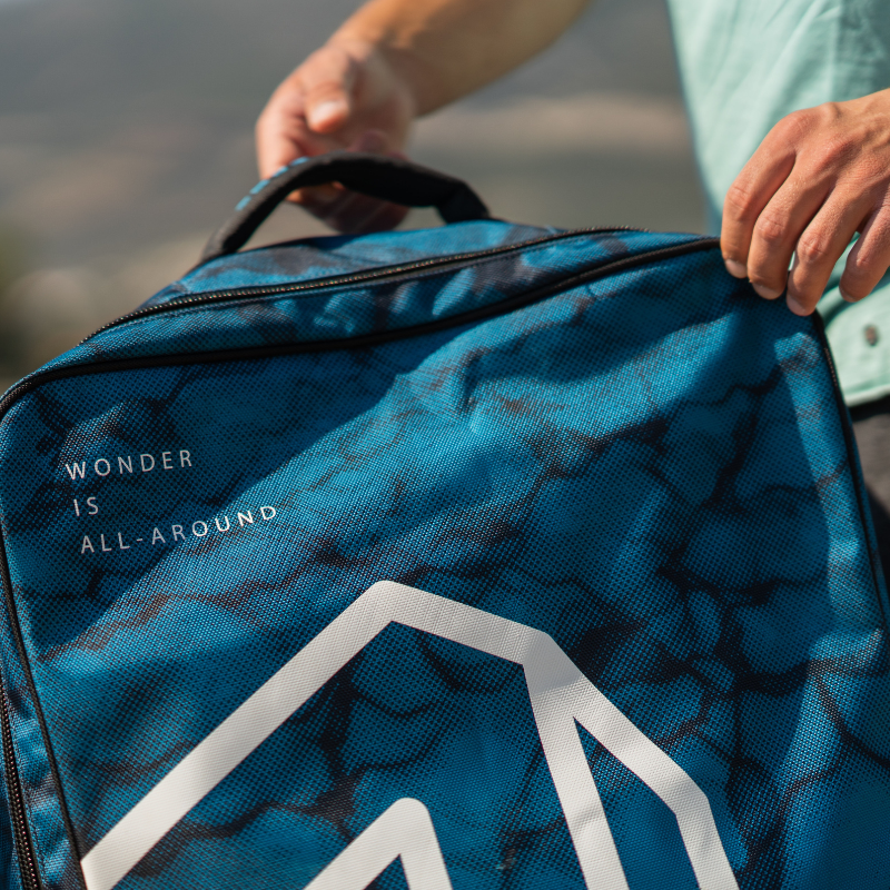Aqua Marina 90L Premium Luggage Bag with Rolling Wheel Blueberry when used
