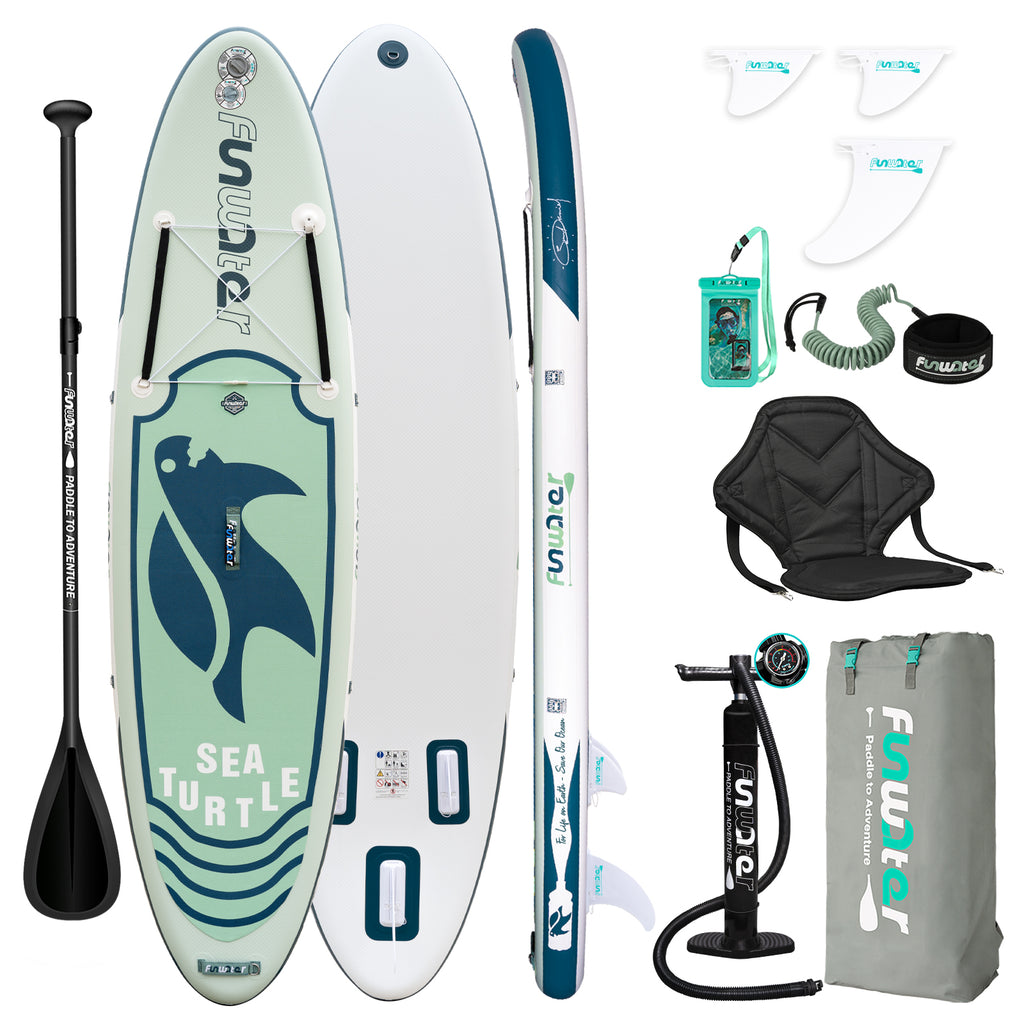 Funwater Marine Turtle 10'6" Inflatable Paddle Board SUP - Good Wave Canada