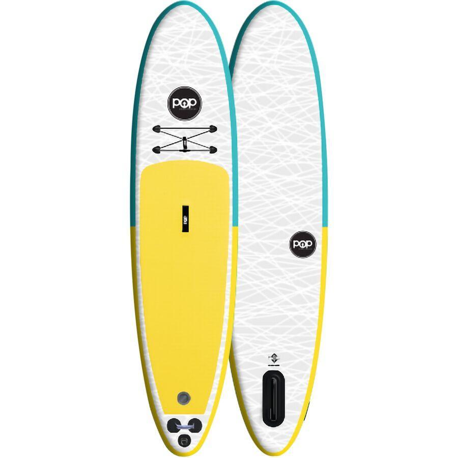 POP Board Co 11' Pop Up Stand Up Paddle Board - Yellow/Turquoise - Good Wave Canada